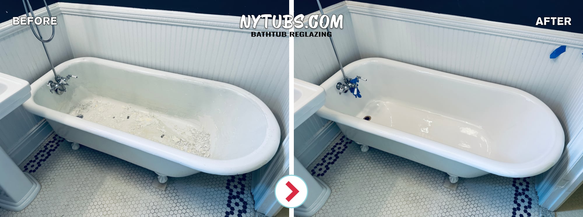 Clawfoot Tub Refinishing (Before & After)