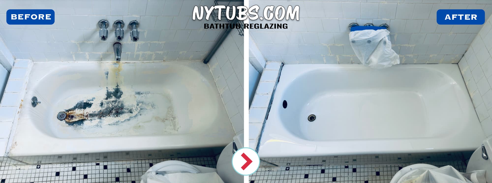 Bathtub Restoration in Westchester County (Before and After)