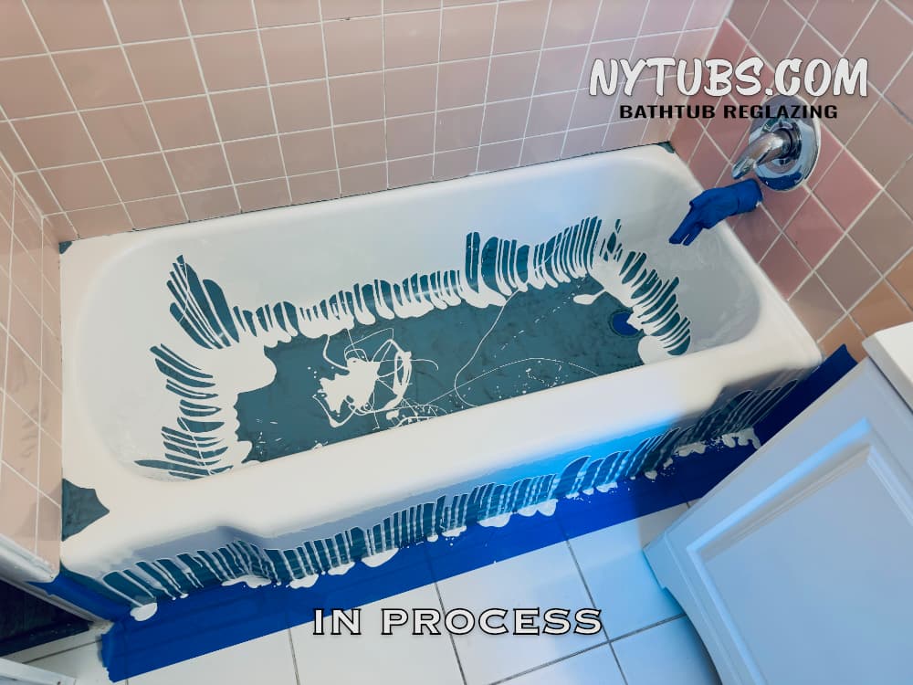 Bathtub Reglazing In Process